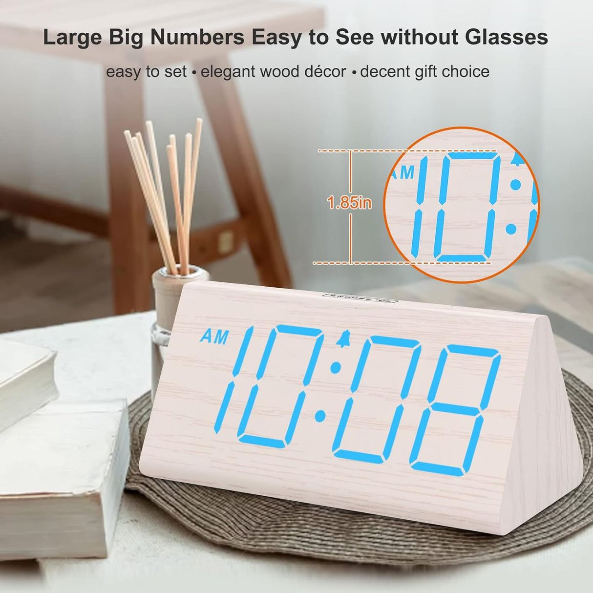 Reloj Despertador Digital DreamSky con USB y Volumen Ajustable