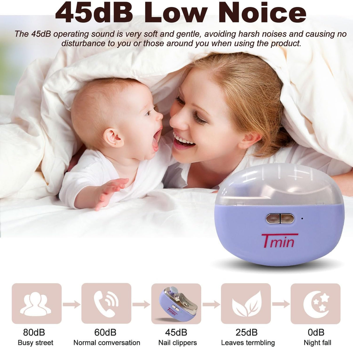 Cortauñas Eléctrico TMIN con Luz y 2 Velocidades, Modelo 2 en 1