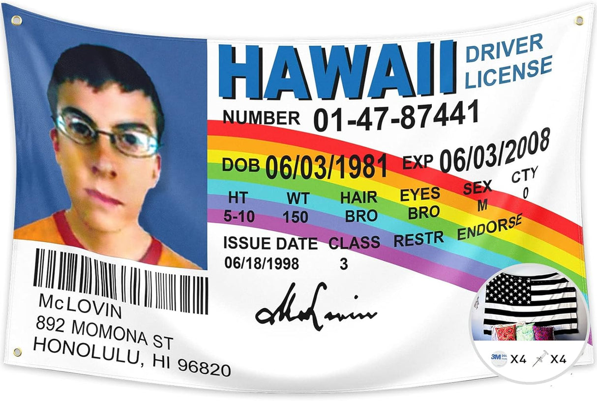 Bandera Falsa de Licencia de Conducir, Decoración Divertida