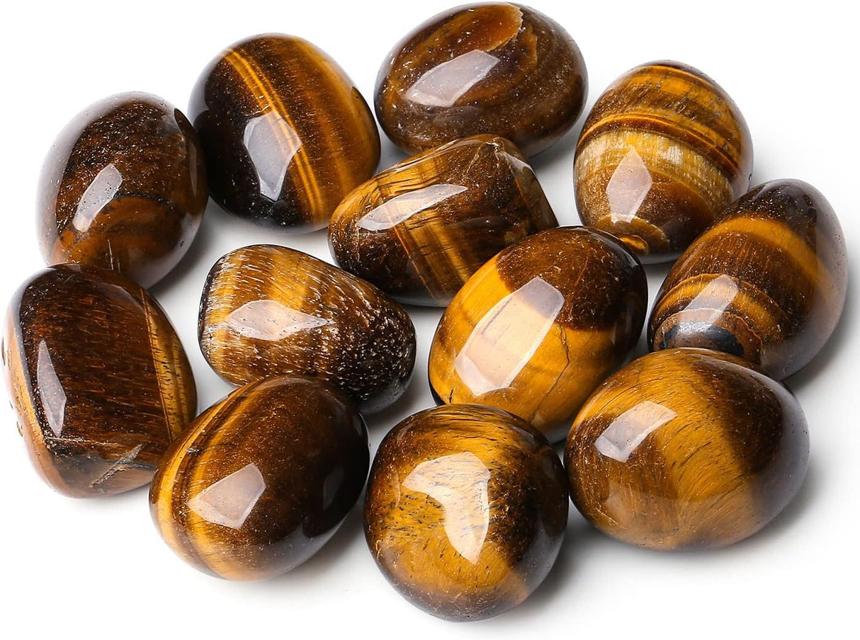 Set de cristales de ojo de tigre pulidos y naturales 0.45 lbs