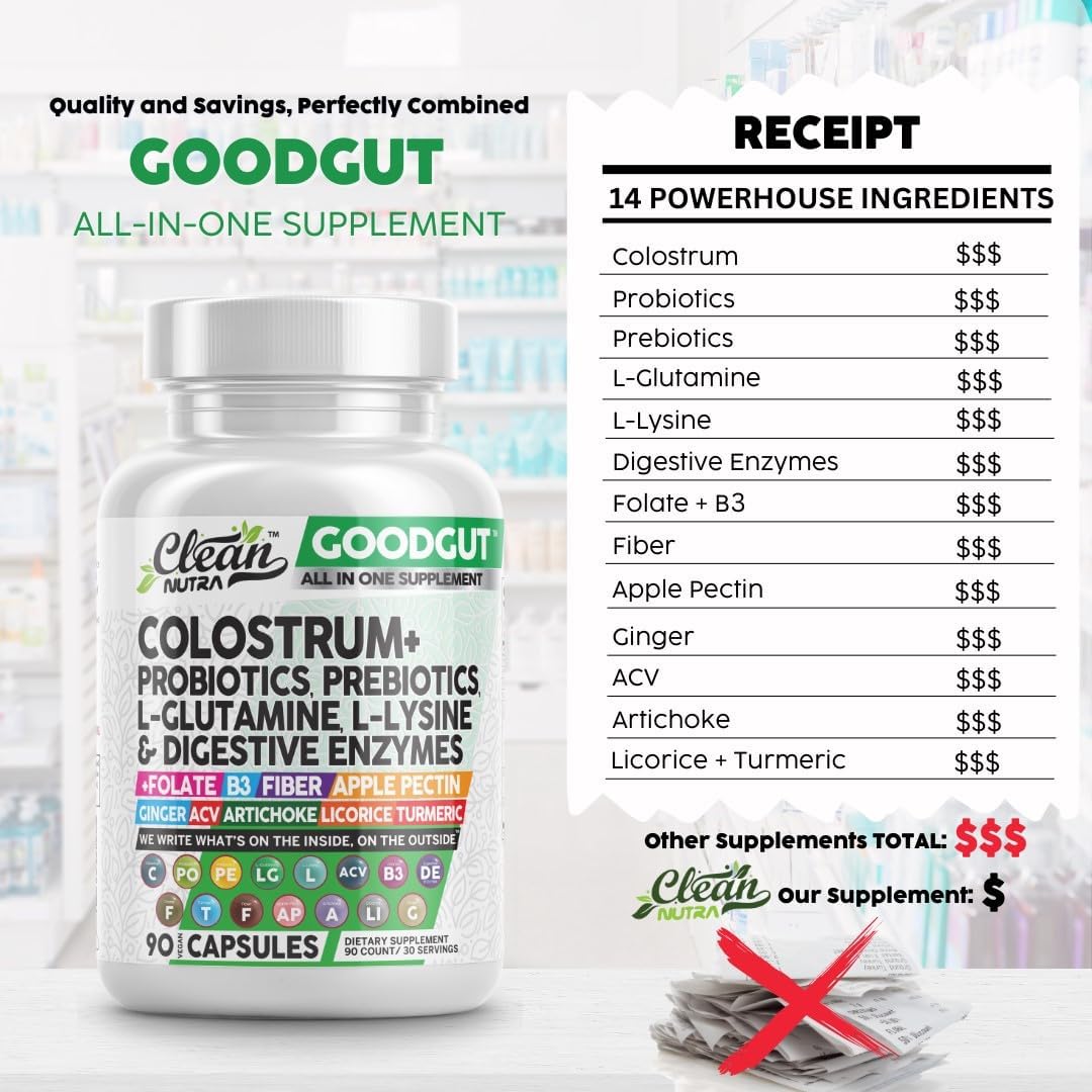 Cápsulas de Colostro Probioticos Clean Nutra, Digestión Saludable