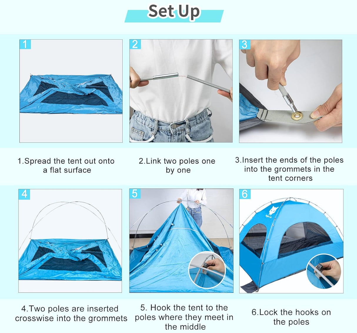 Tienda de Playa Night Cat, Carpa Portátil UV, 2-4 Personas