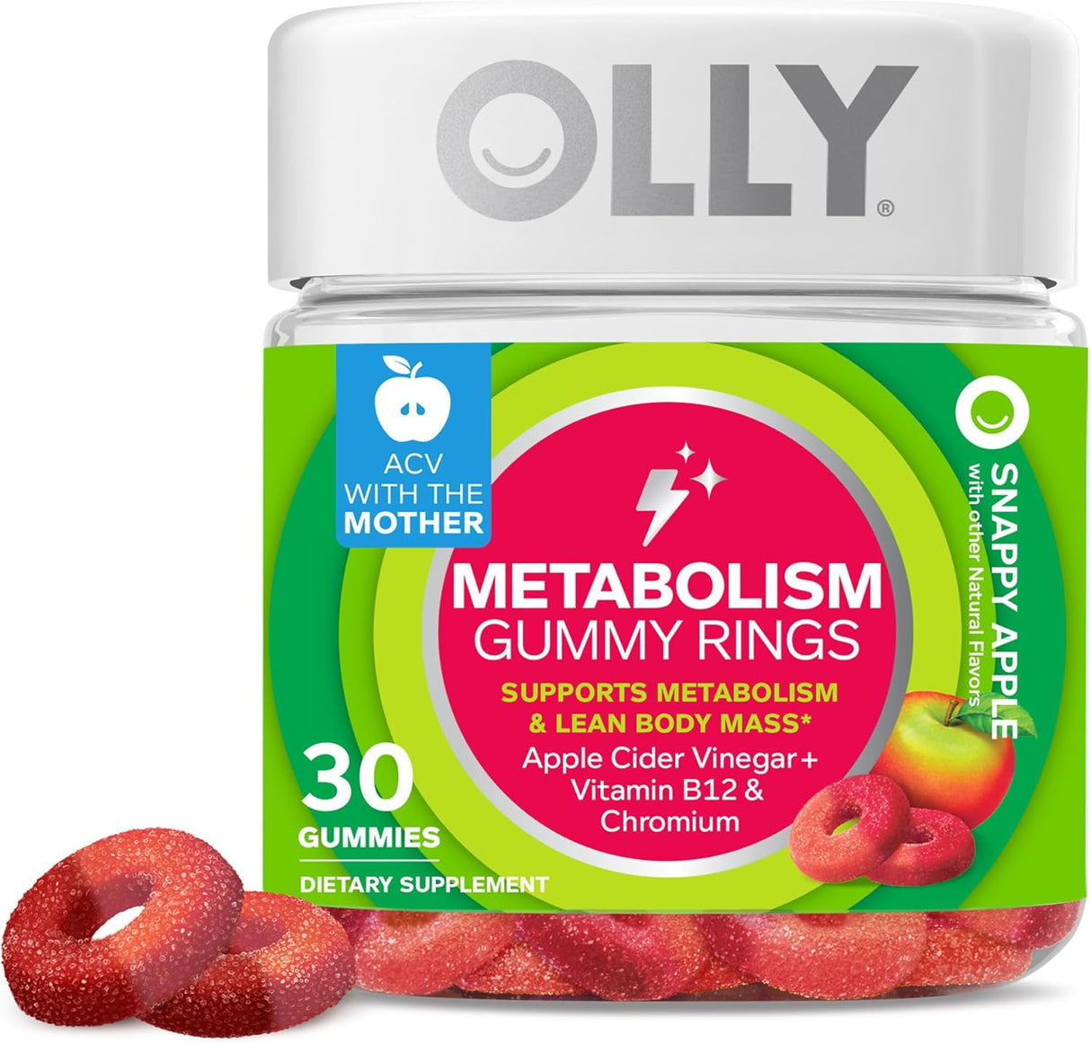 OLLY Suplementos de gomitas para el metabolismo vinagre sidra