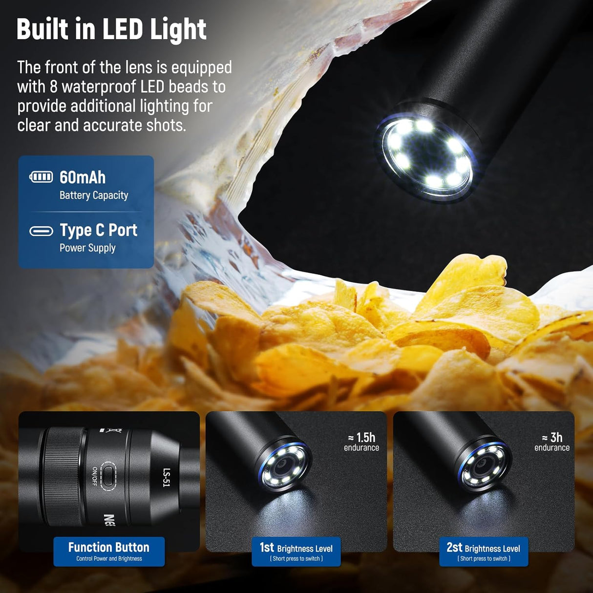 Lente Macro Probe 18mm 2X NEEWER, 17mm para Móvil LS-51