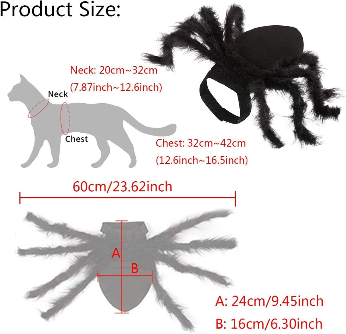 Disfraces de araña de Halloween para perro talla S