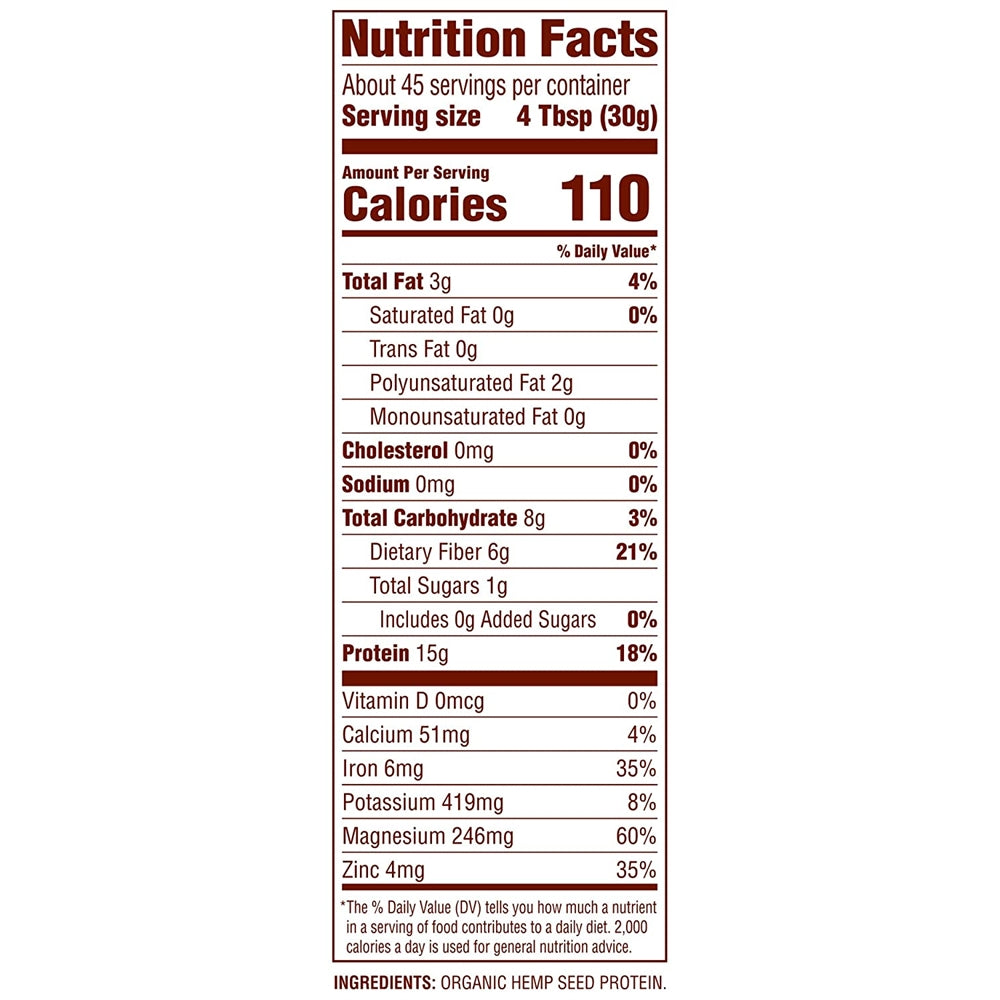 Suplementos Alimenticios Polvo de proteína de cañamo Nutiva