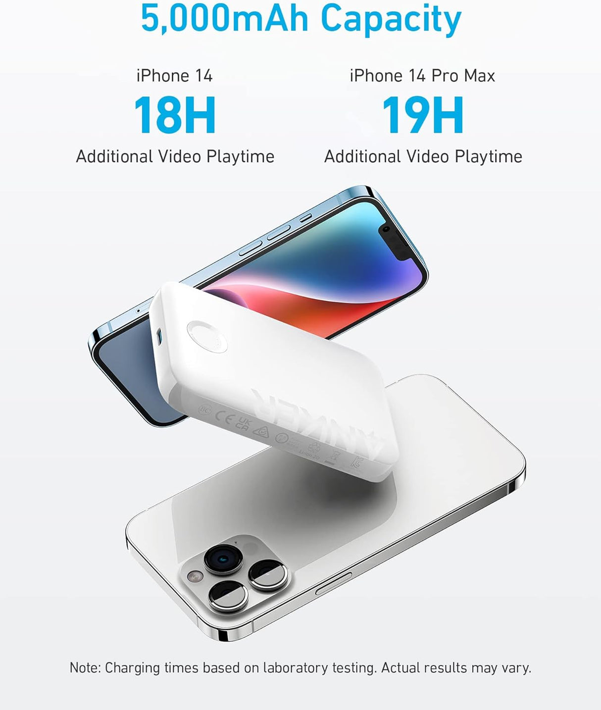 Batería cargador portátil inalámbrico magnético de 5.000 mAh