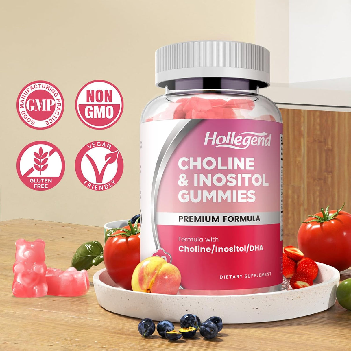 Gomitas de Colina y Inositol Prenatal, DHA, Vegan, 60u