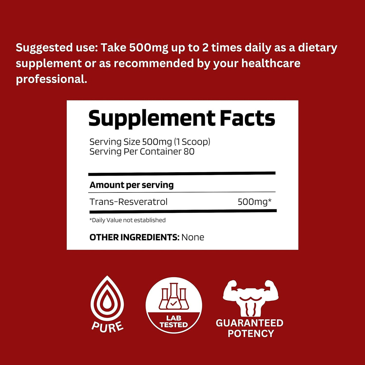 Suplemento Polvo de trans-resveratrol micronizado al 99%