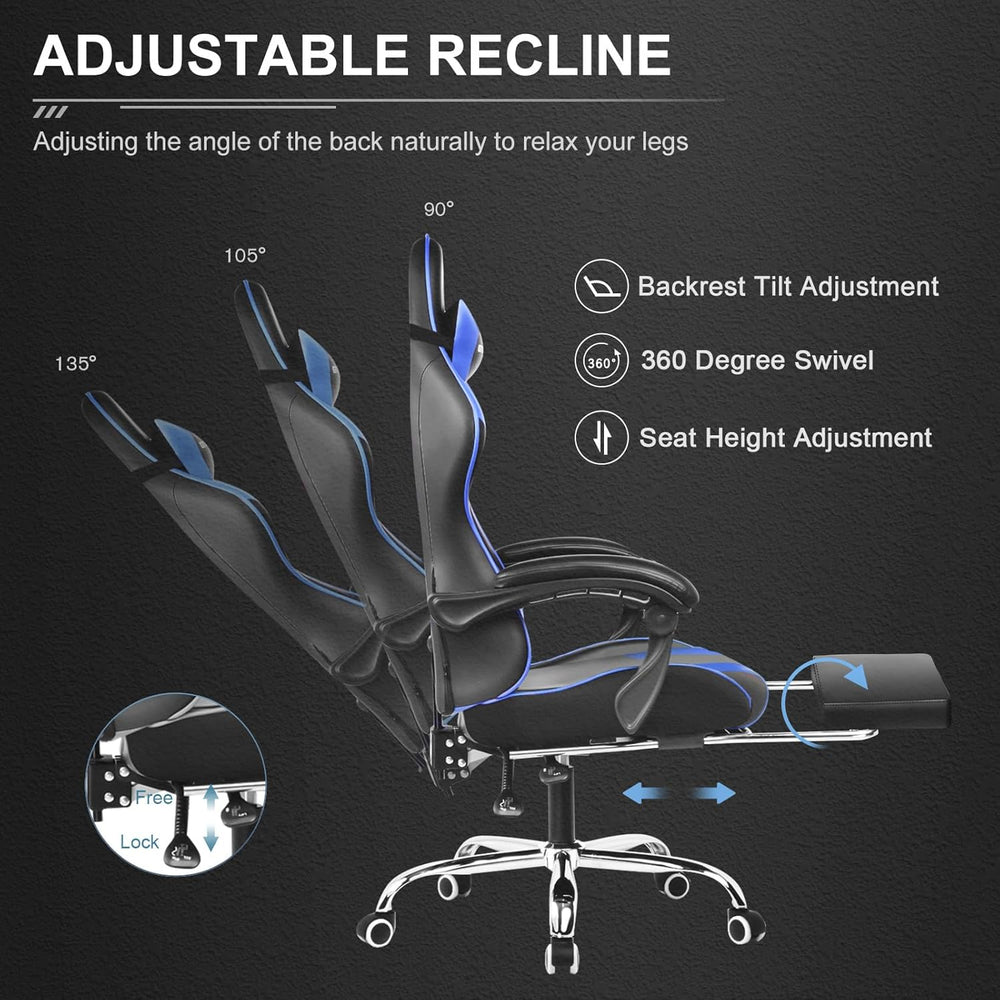 Silla Gamer con asiento giratorio XU-801-BLUE GTPLAYER