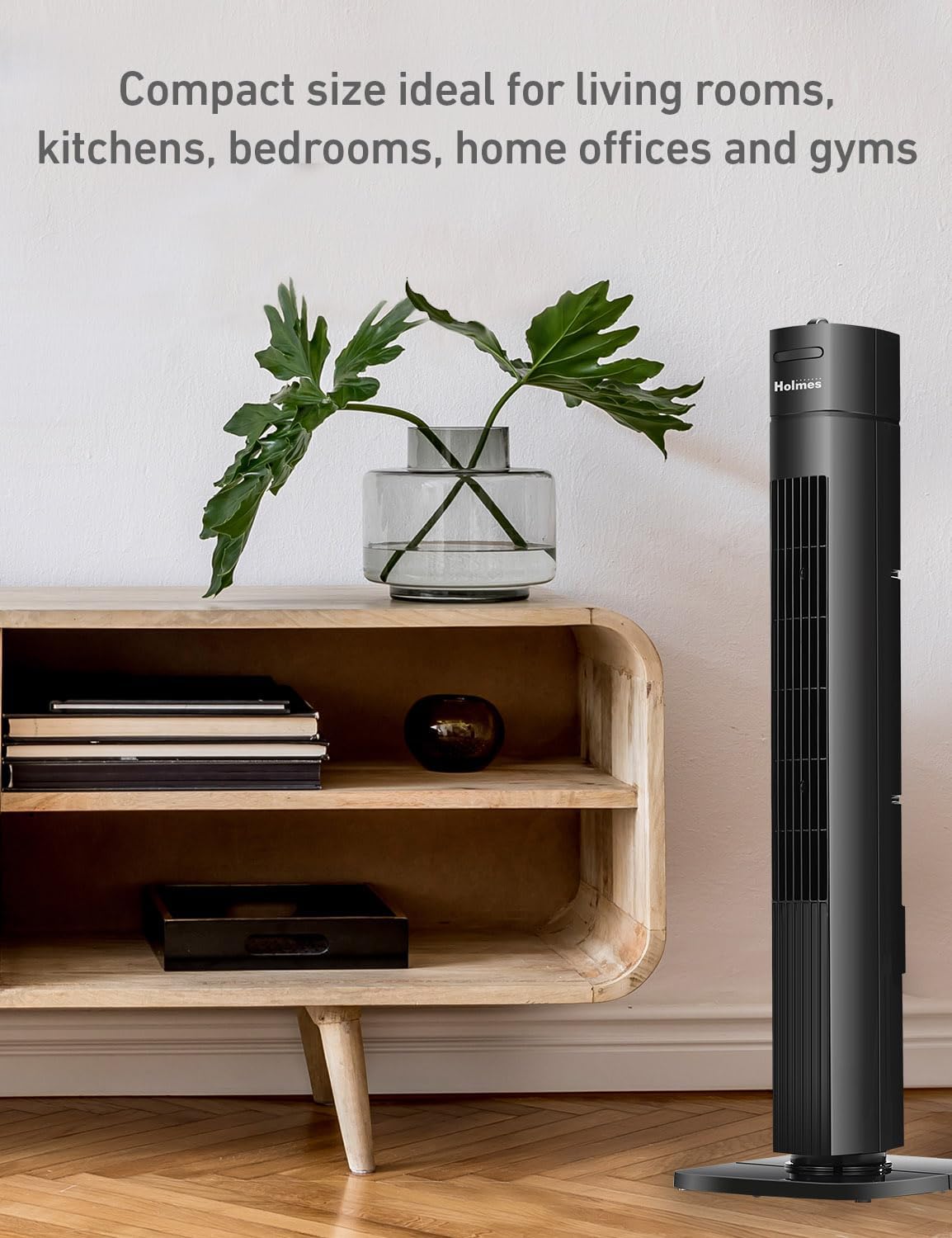 HOLMES Ventilador Torre Manual 31, 3 Velocidades, Oscilación 70°