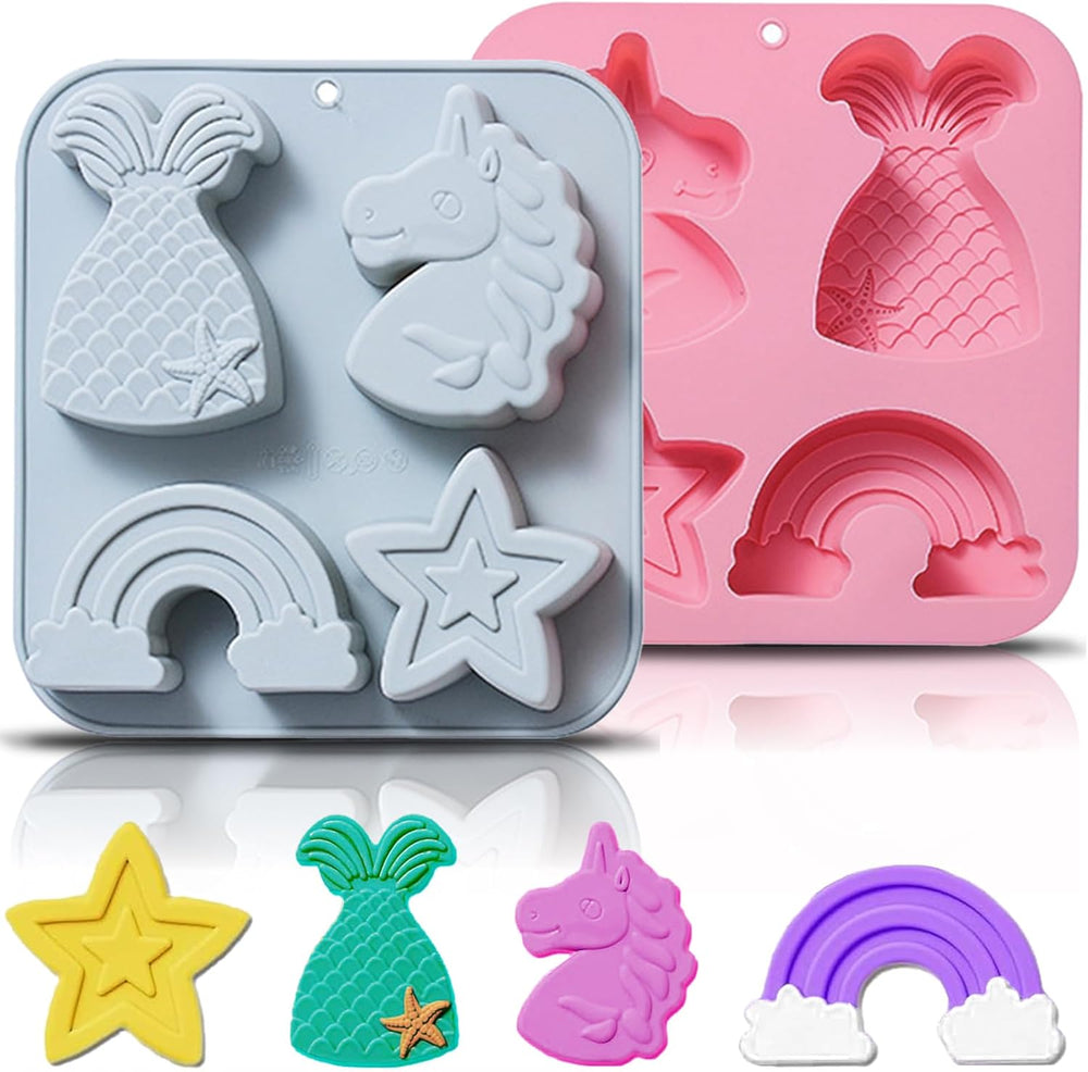 Molde de Silicona para Pasteles, 2Pack, 4 Cavidades, 3D