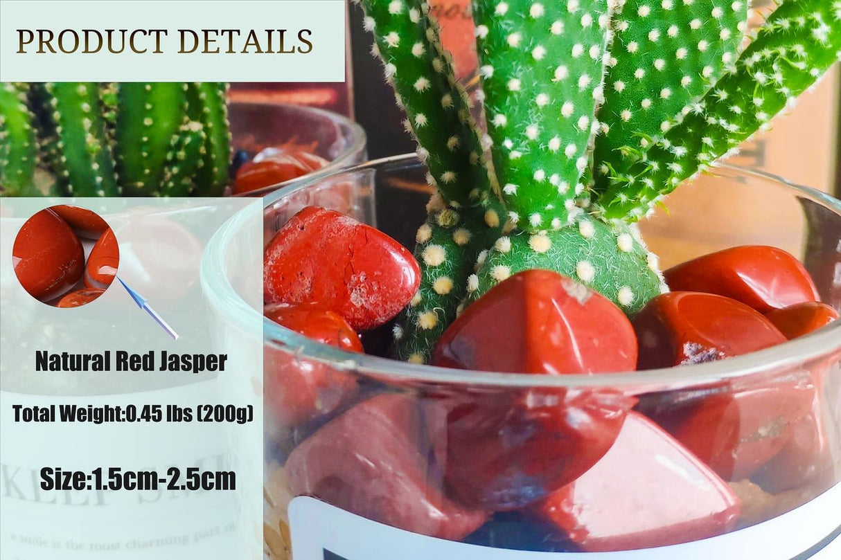 Conjunto de Piedras de Jaspe Rojo para Sanación, Pulidas