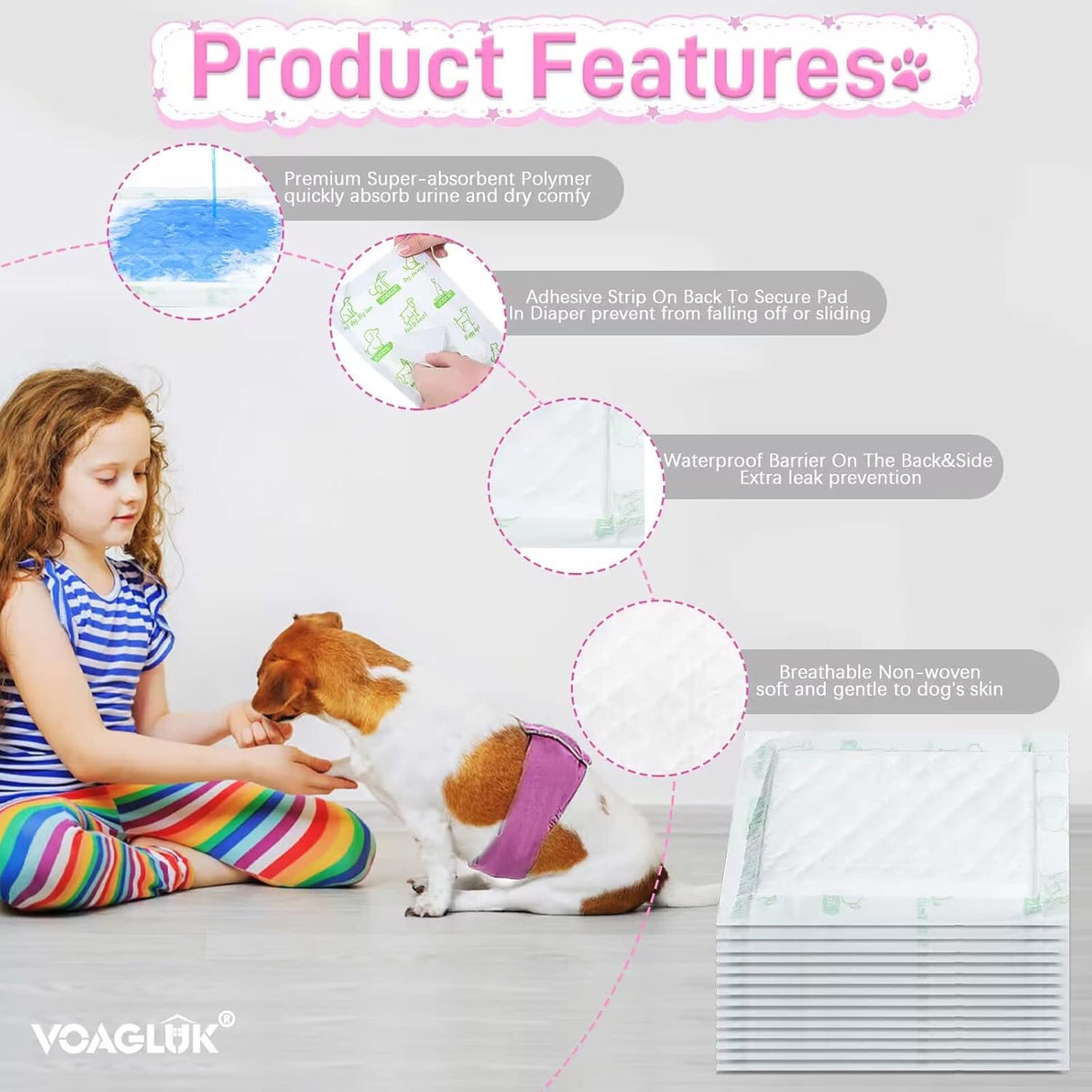 Pañales para perros machos y hembras, 100 unidades, (largo)