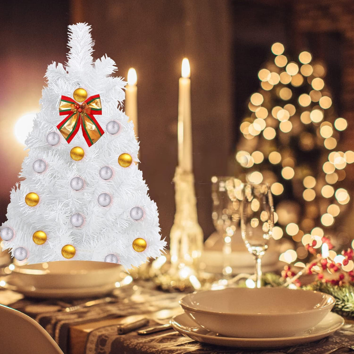 Árbol de Navidad Artificial Mini, 80 Ramas para Decoración