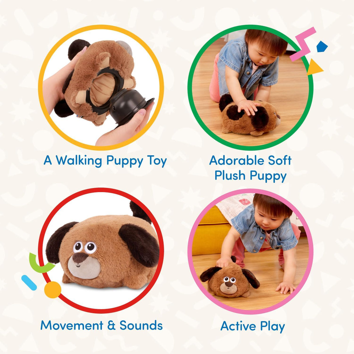 Perro de peluche interactivo Battat - Movimiento y sonidos - Wag n' Waddle