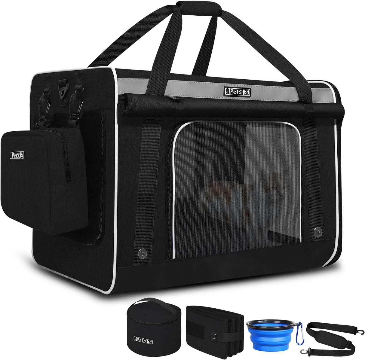 Transportadora Extra Grande para Gatos Petskd, 5 Ventanas, 55LBS