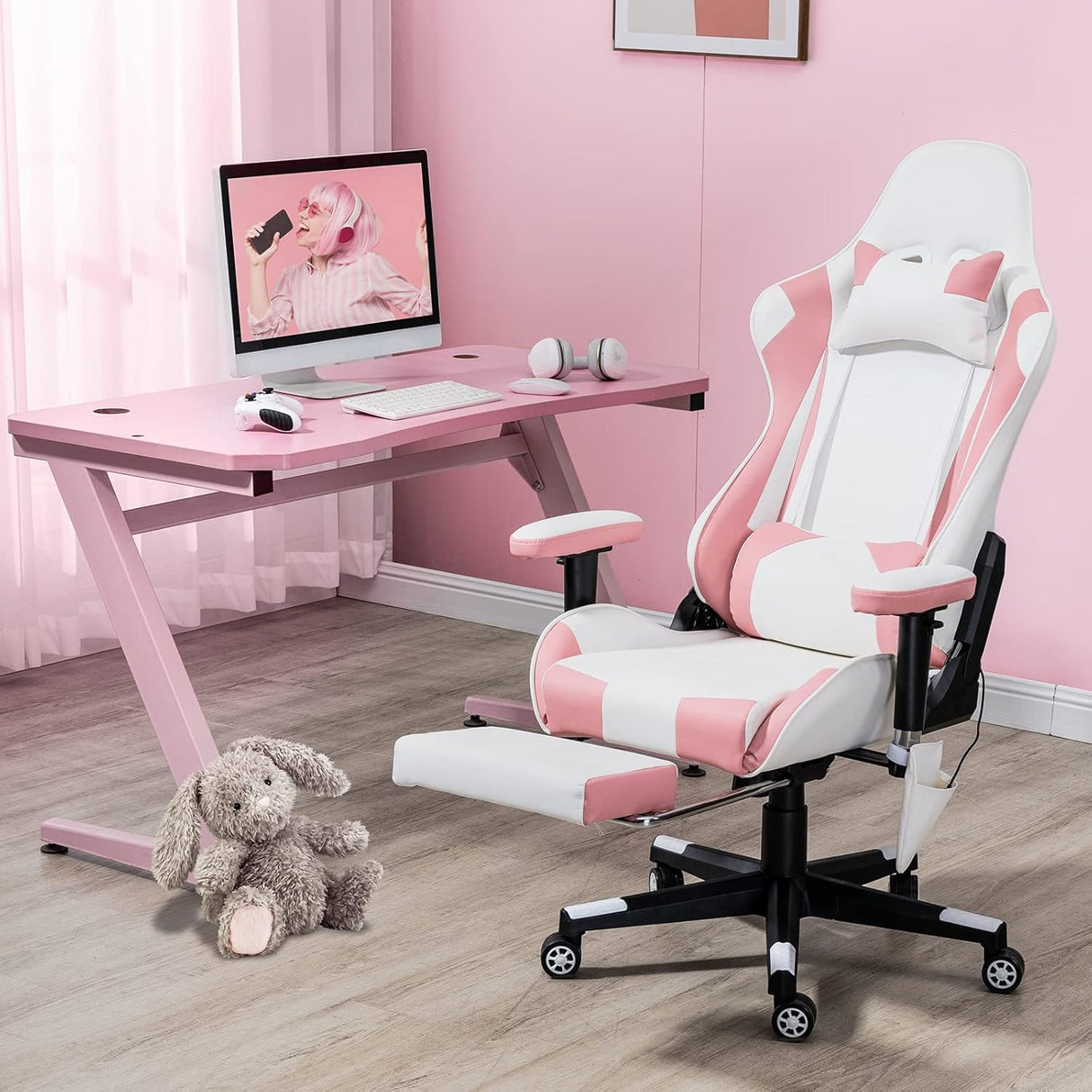 Sillas Gamer con reposapiés y soporte lumbar ECOTOUGE