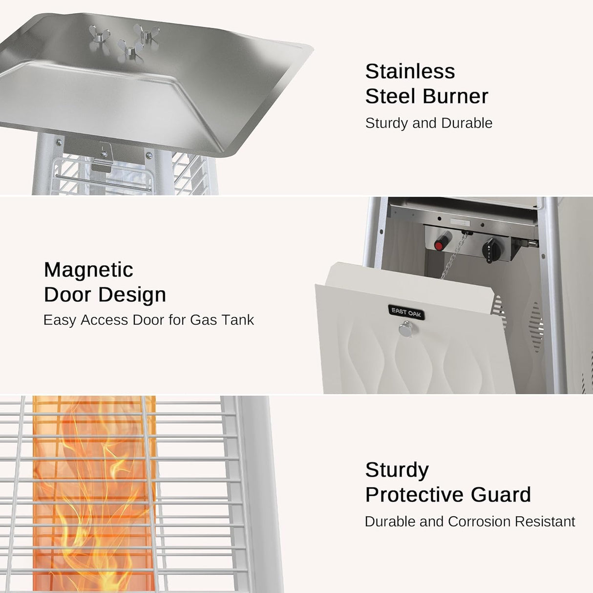 Calentador de patio para exteriores 48,000 BTU EAST OAK