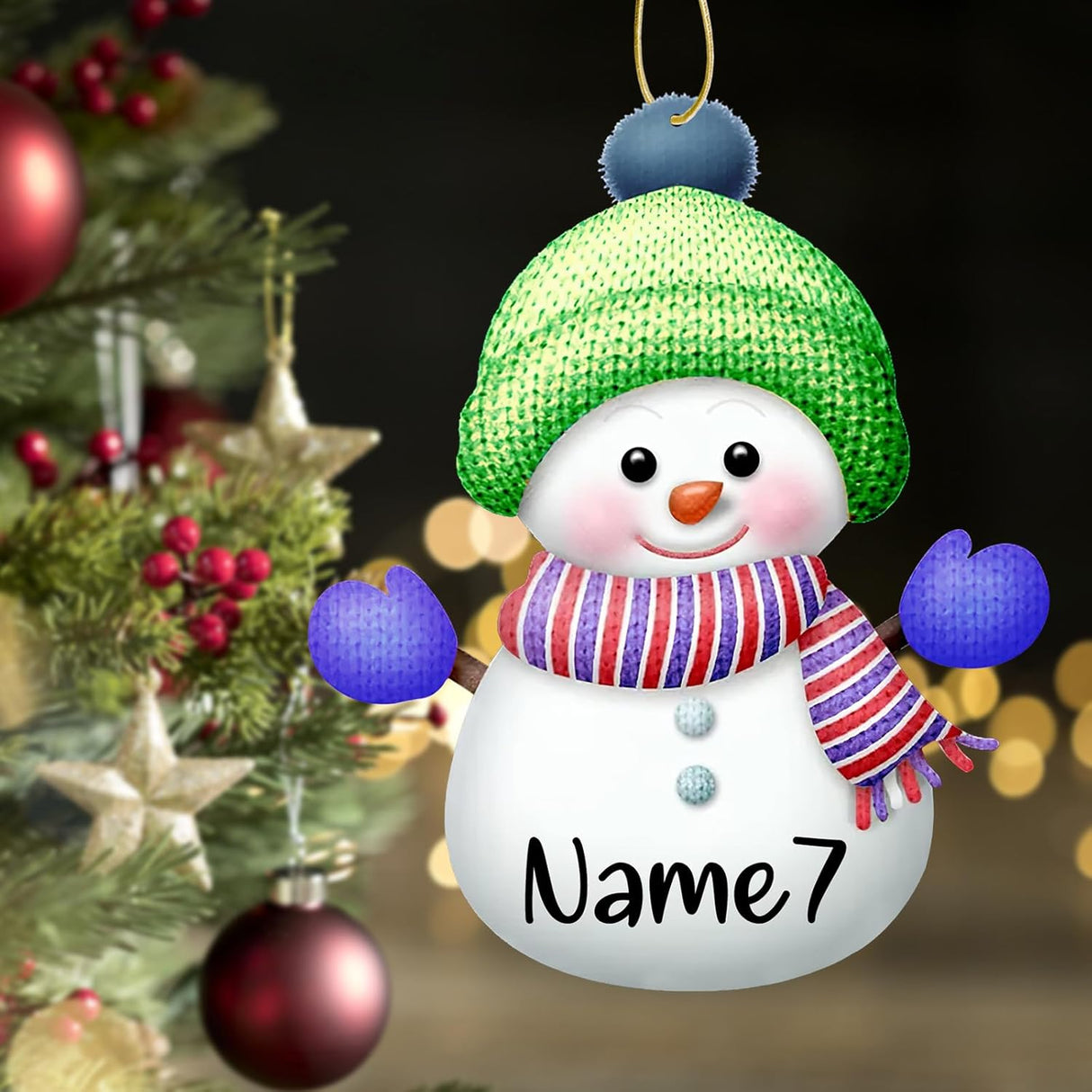7pcs Muñecos de Nieve 8cm Adornos Navideños Personalizados