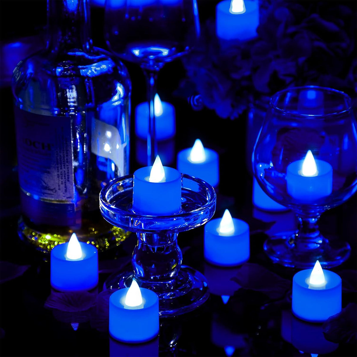 Pétalos de Rosa Artificiales Coume con 72 Velas LED Flameless