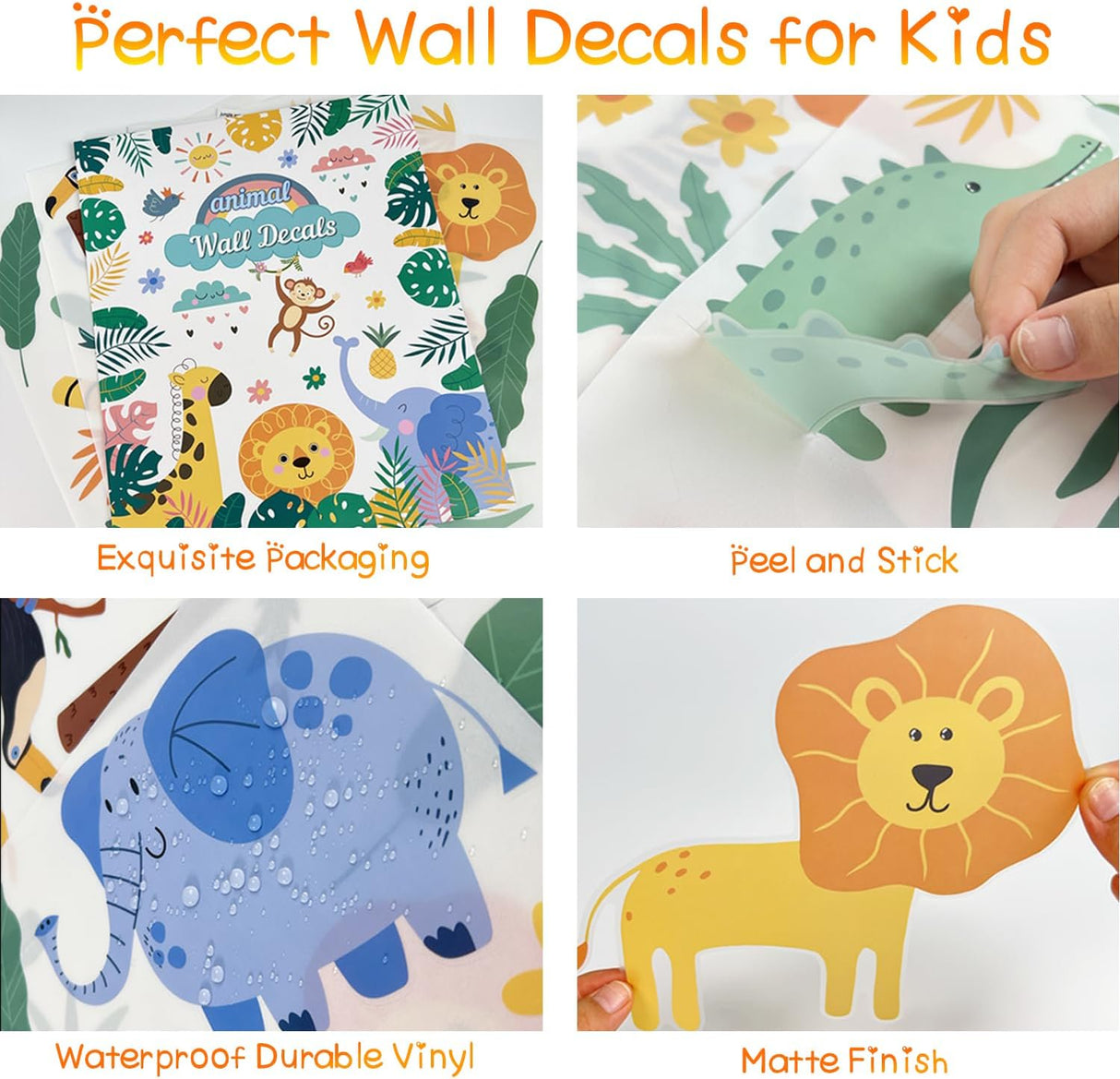 Vinilos de Pared AOWDIAO, Animales Safari para Niños, Decoración