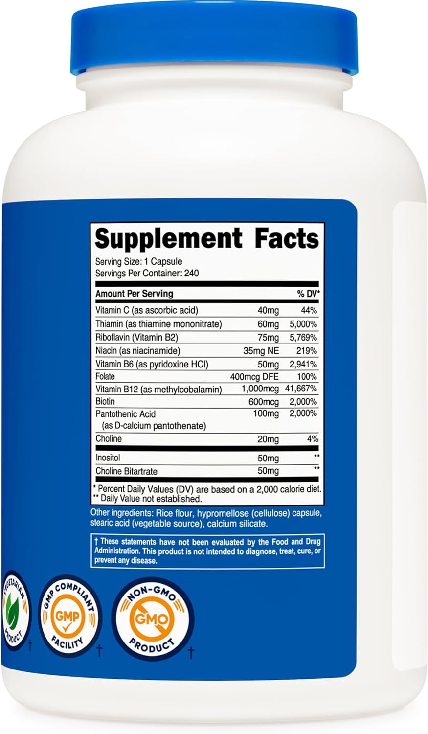 Complejo de Vitamina B de Alta Potencia 460 mg con Vitamina C