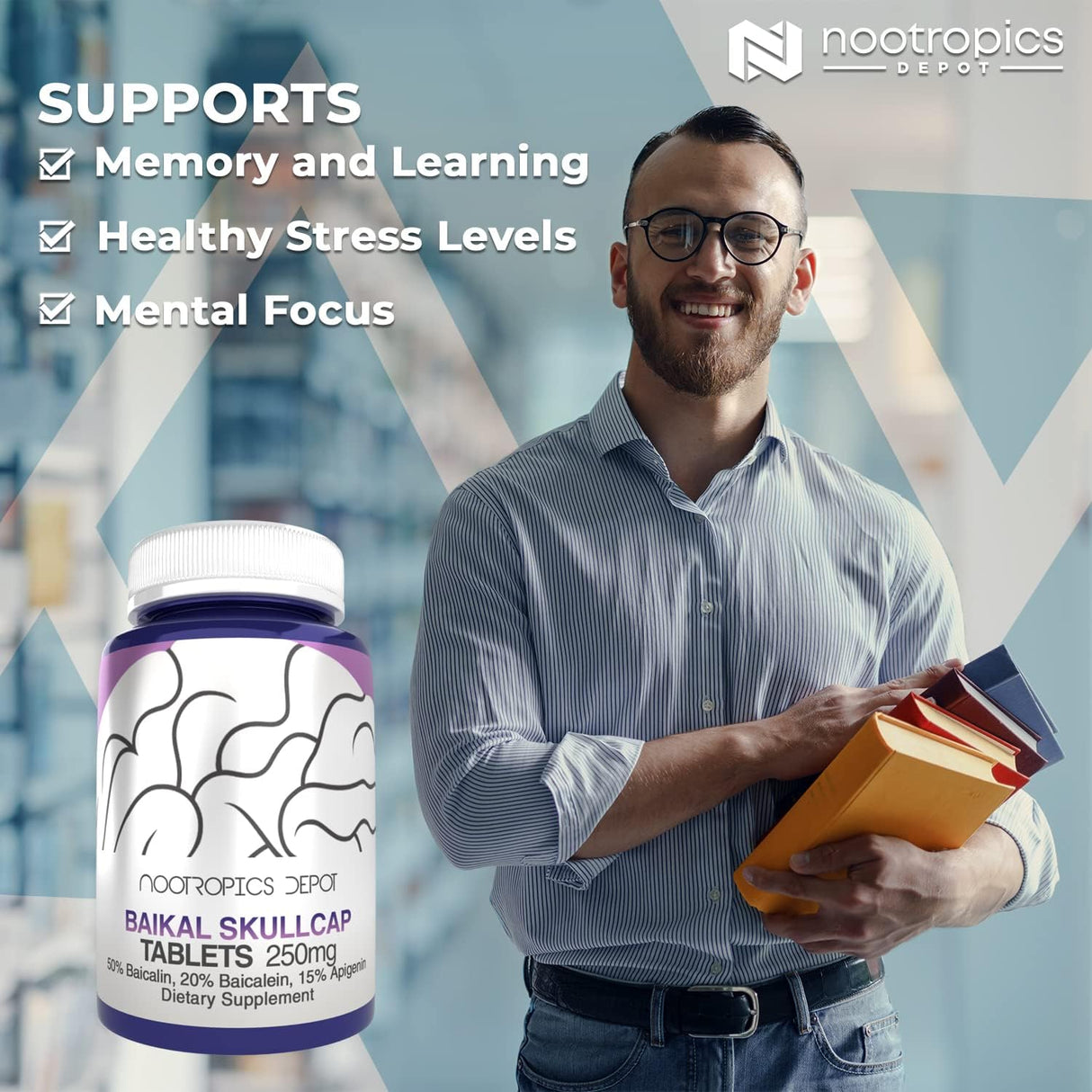 Tabletas de extracto de escutelaria Baikal 250 mg Nootropics