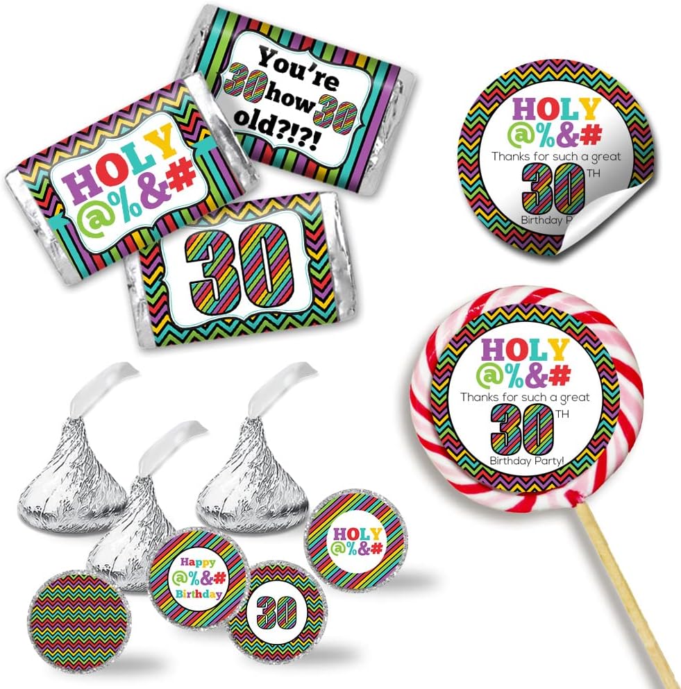 Kit de Stickers para Fiesta de 30 Cumpleaños