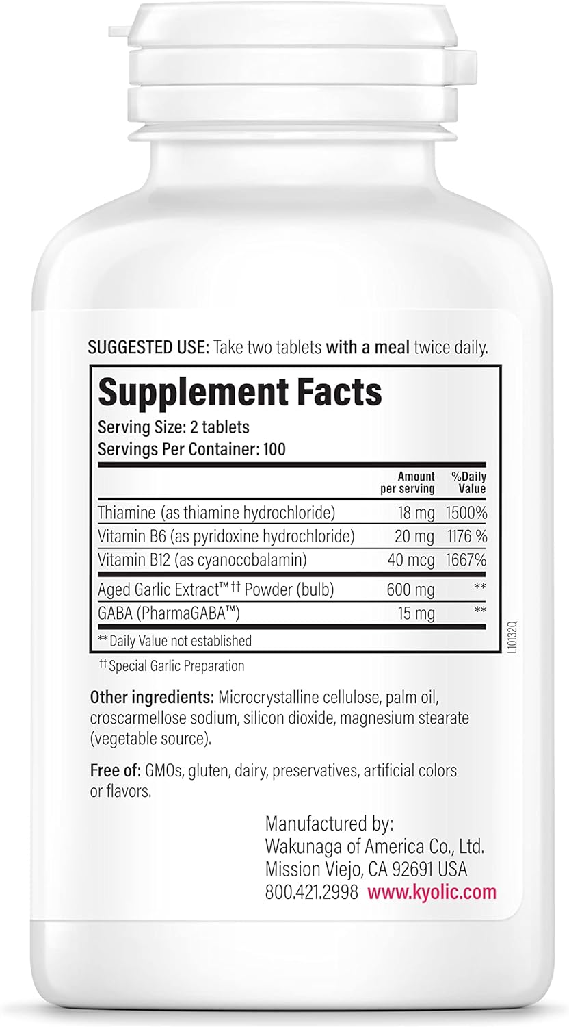 Fórmula 101 de extracto de ajo envejecido, alivio de estrés y fatiga, 200 tabletas