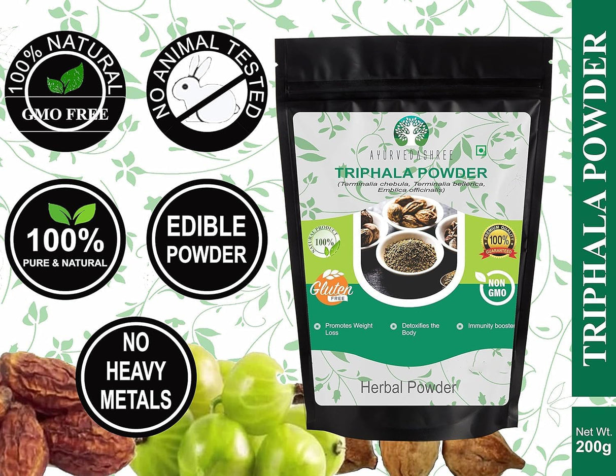 Polvo de Triphala Detox, Limpieza Rejuvenecimiento Vegano