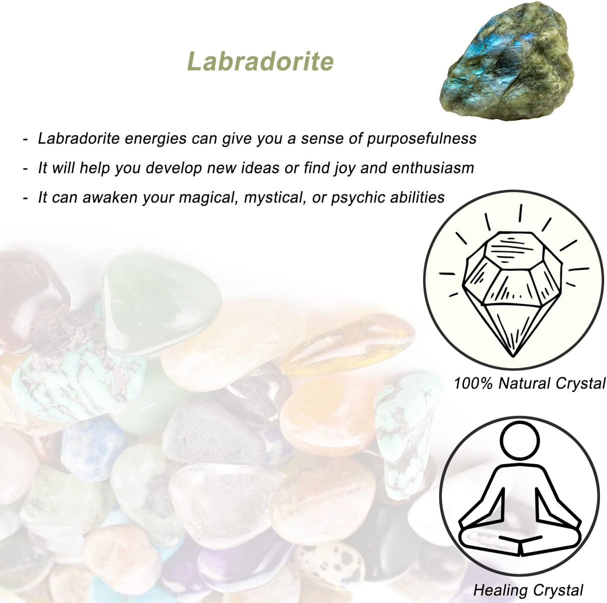 Cristales de Labradorita Crudos, Piedras Naturales para Sanar