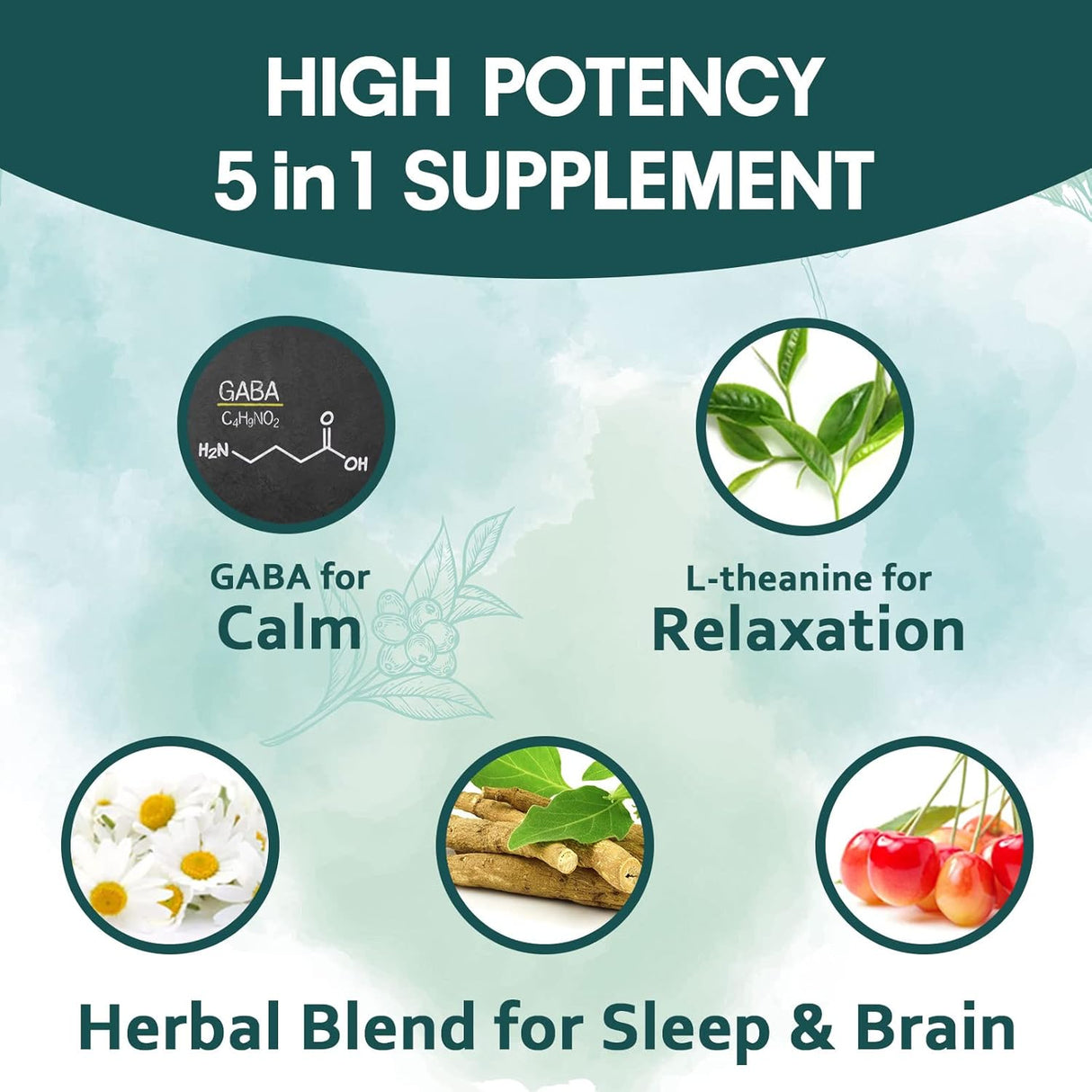 Suplementos liposomales GABA de 1000 mg con L-teanina