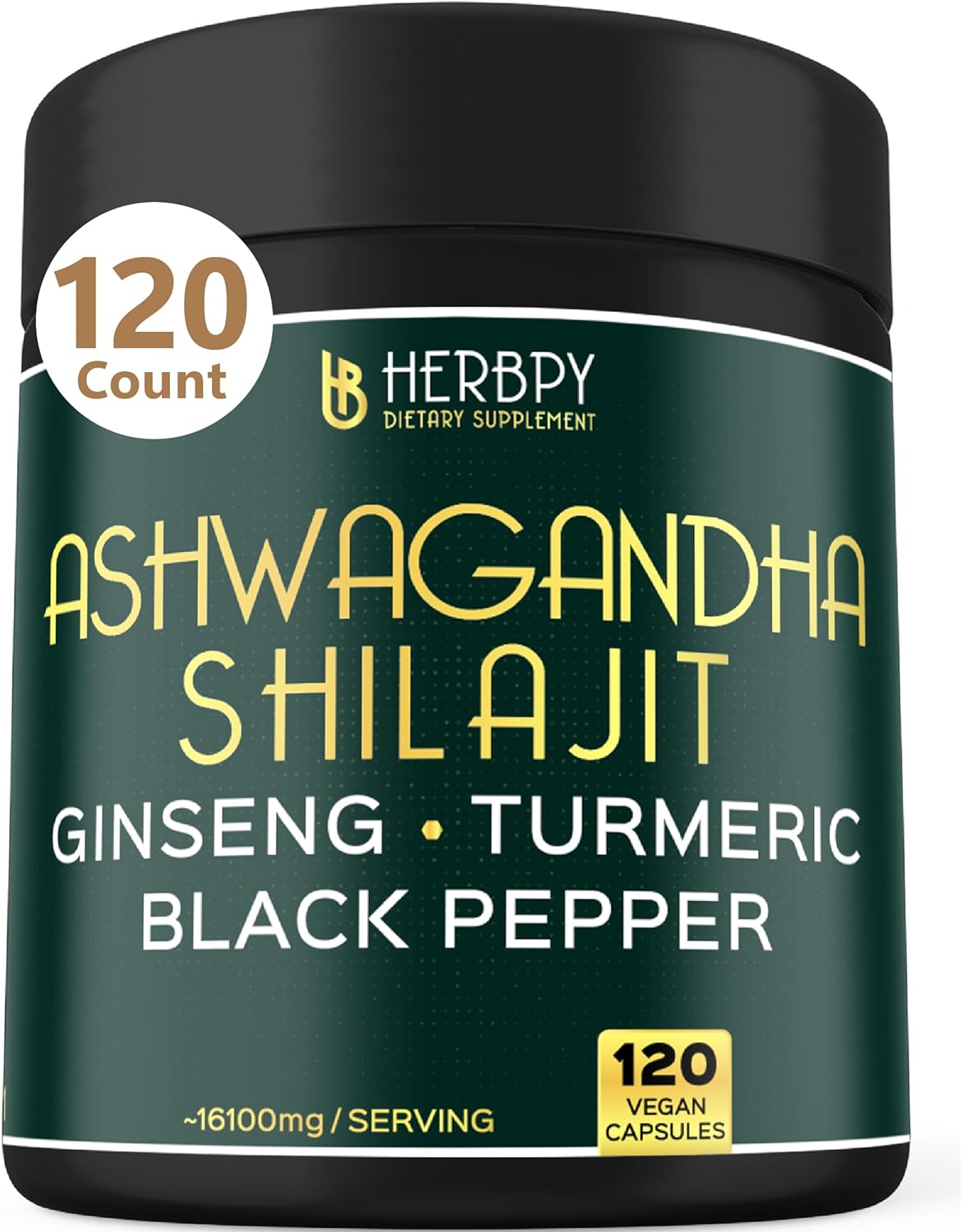 Suplemento 5 en 1 Ashwagandha 16100mg con Shilajit puro