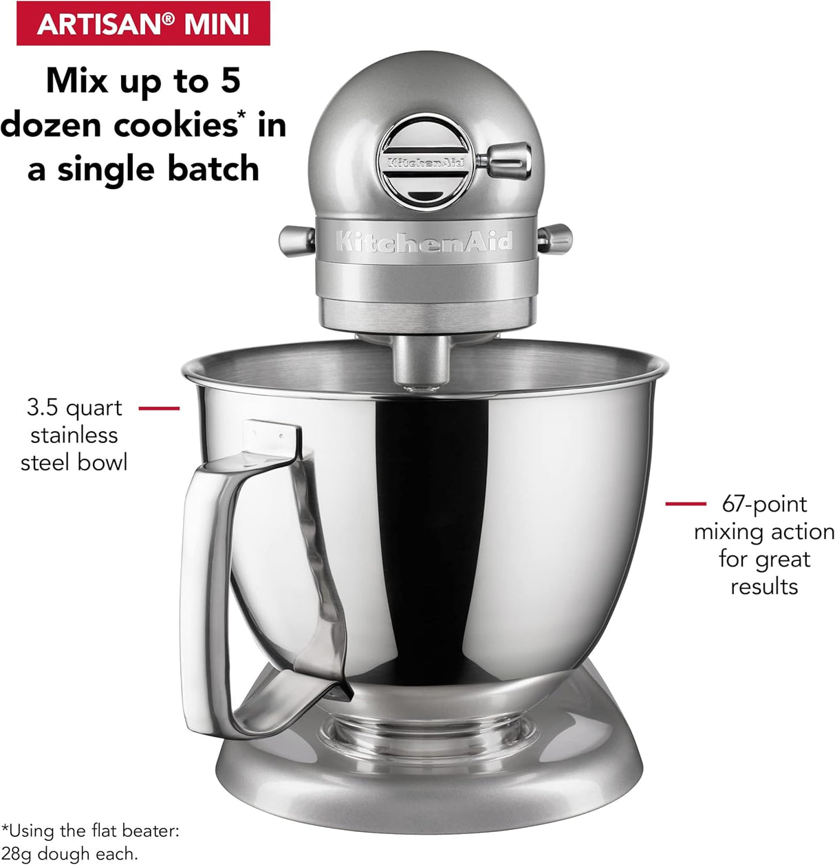 Batidora de pie 3.5 Qt KitchenAid Artisan Mini - KSM3316X