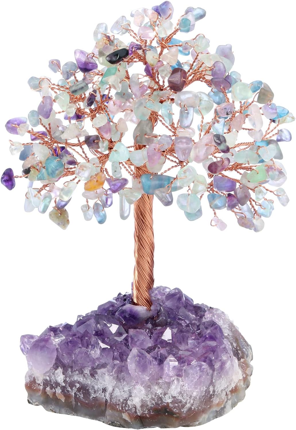 Jovivi Árbol de dinero de cristal curativo de fluorita