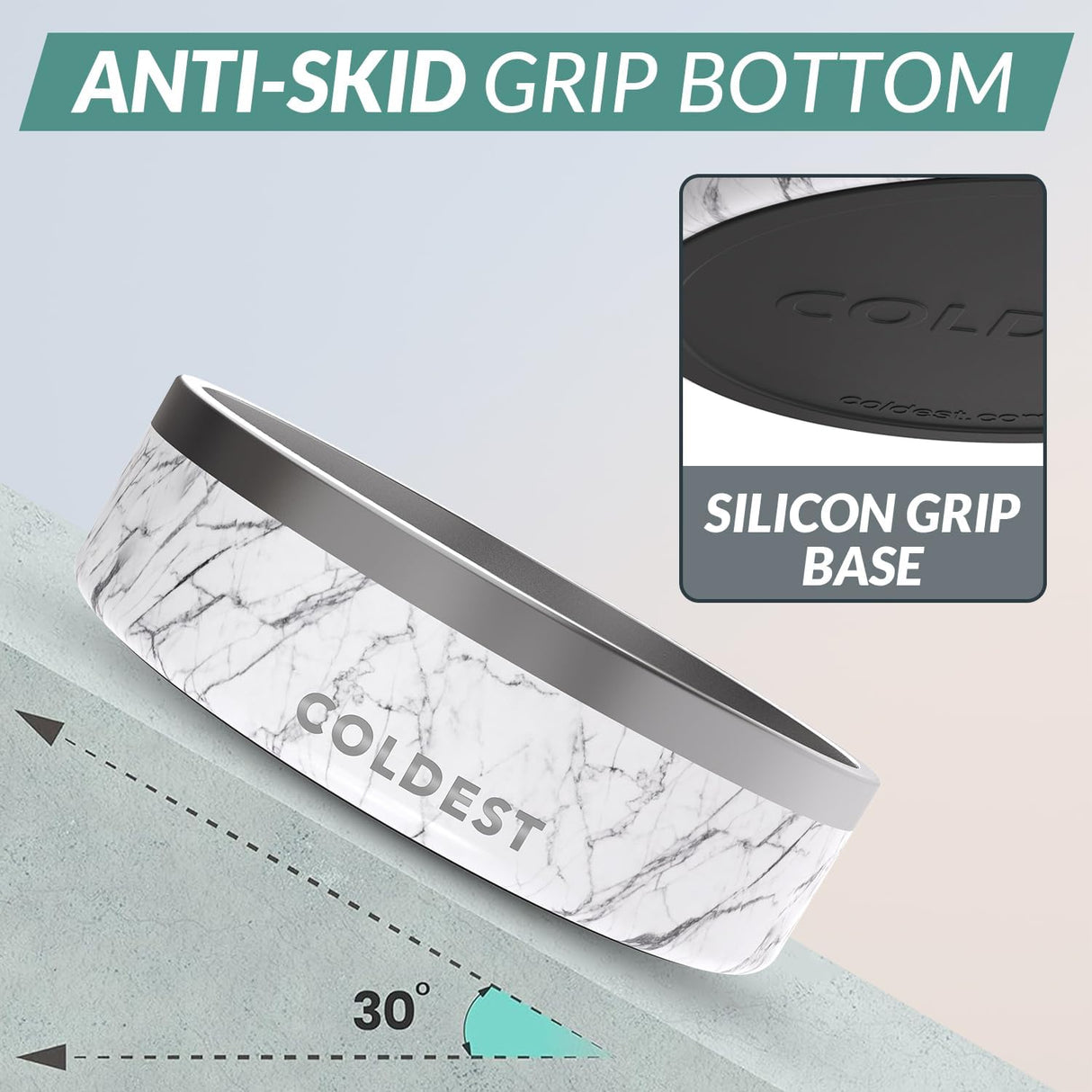 Cuenco Frío para Perros, Antioxidante, Mármol de Carrara