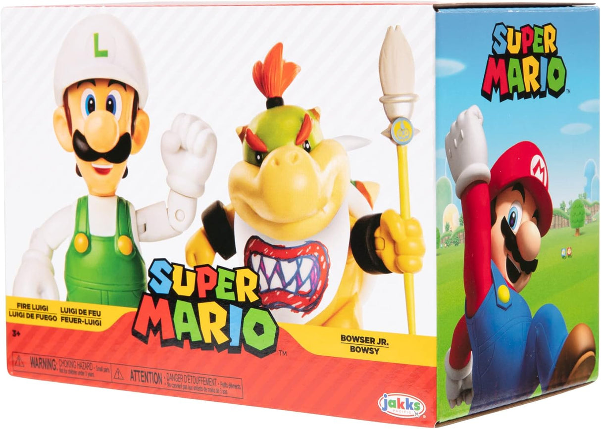 Figuras de acción Super Mario: Fire Luigi y Bowser Jr. 4