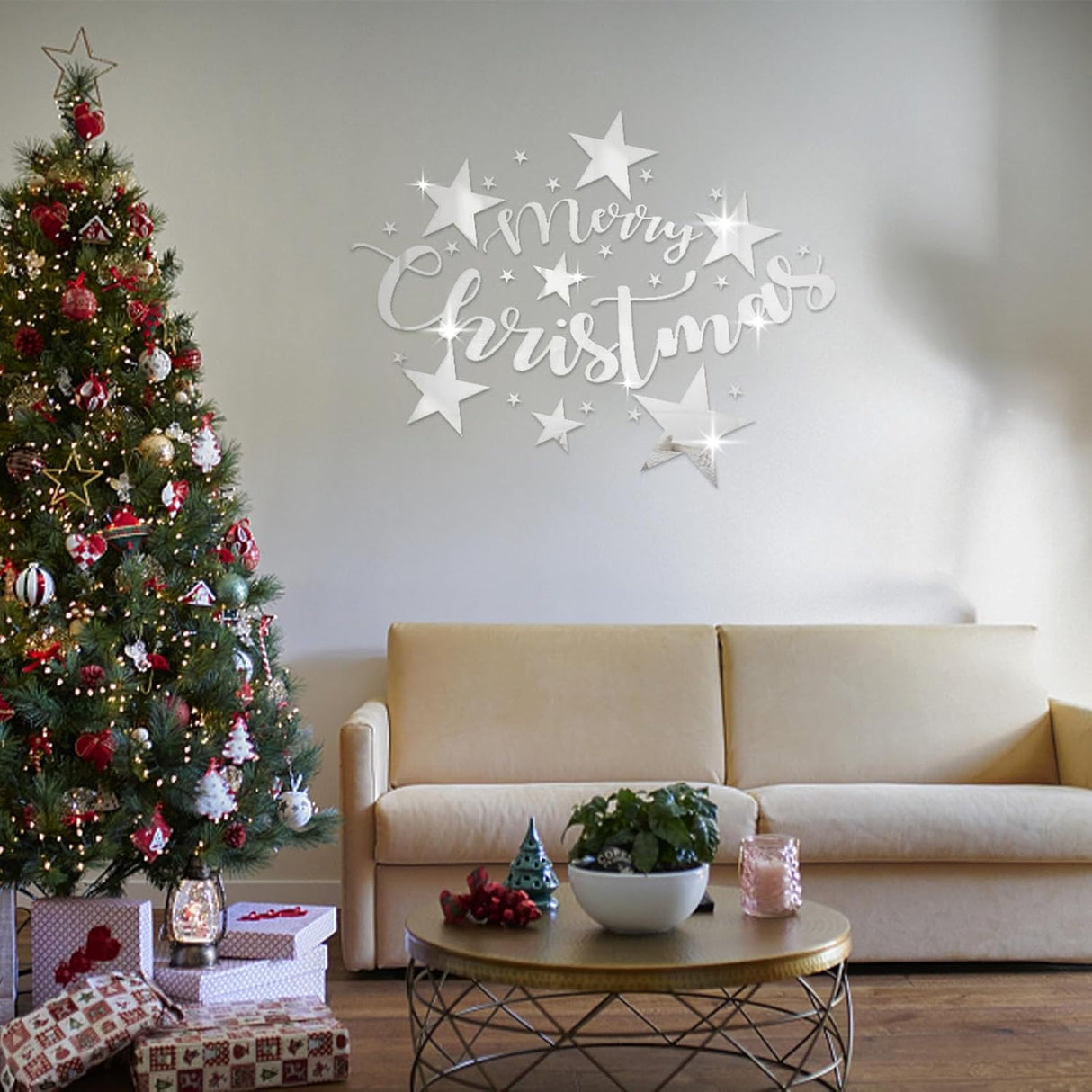 ALIBBON Decoraciones Navideñas, Vinilos Acrílicos para Pared