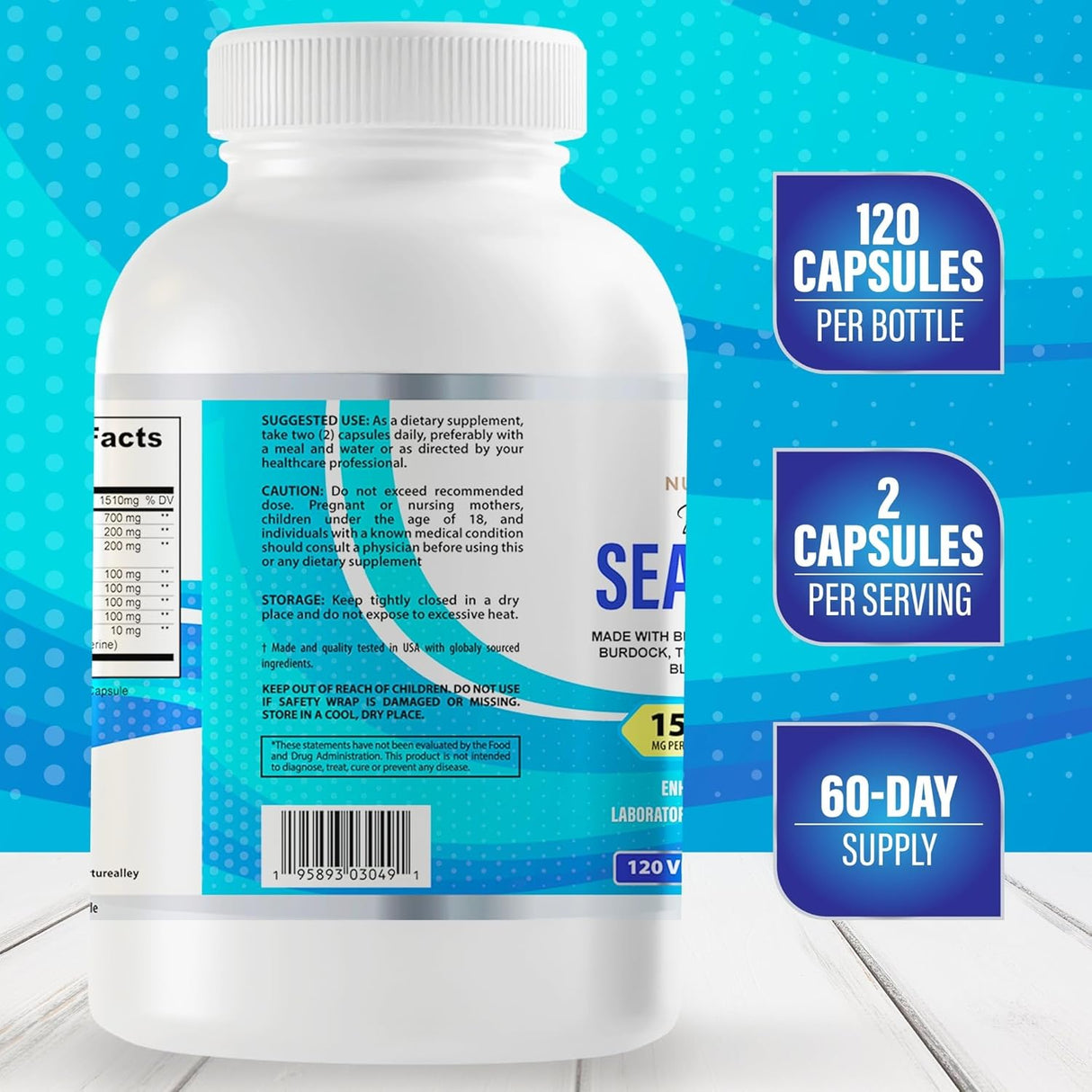 Complejo 8 en 1 de superalimentos: Sea Moss, Black Seed, Ashwagandha