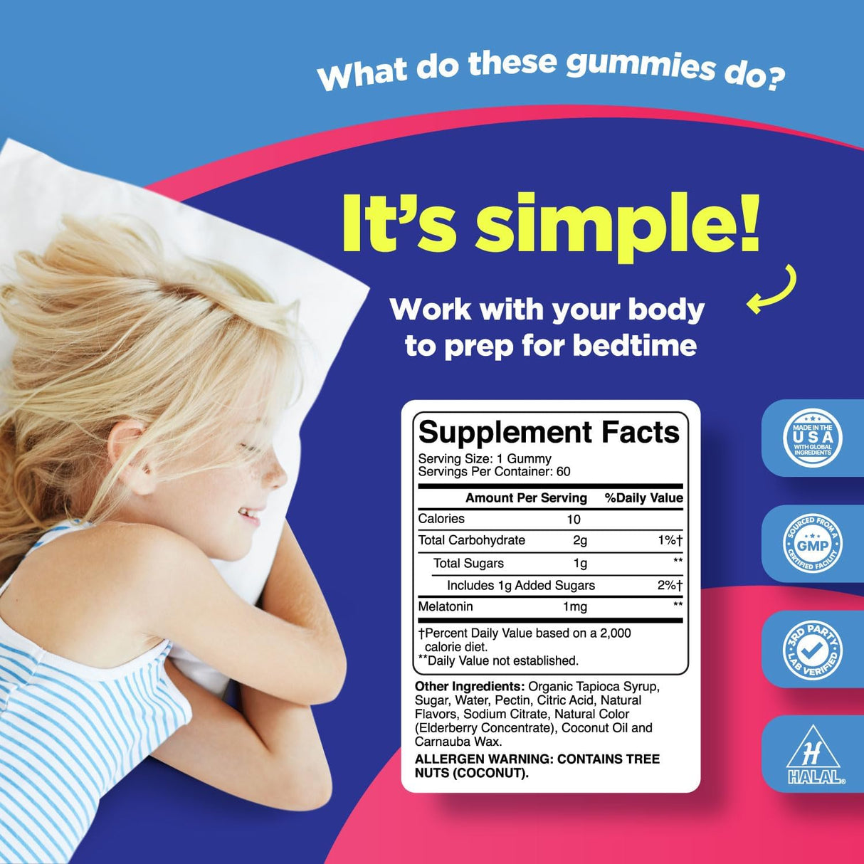 suplemento de sueño en Gomitas para niños de 1 mg