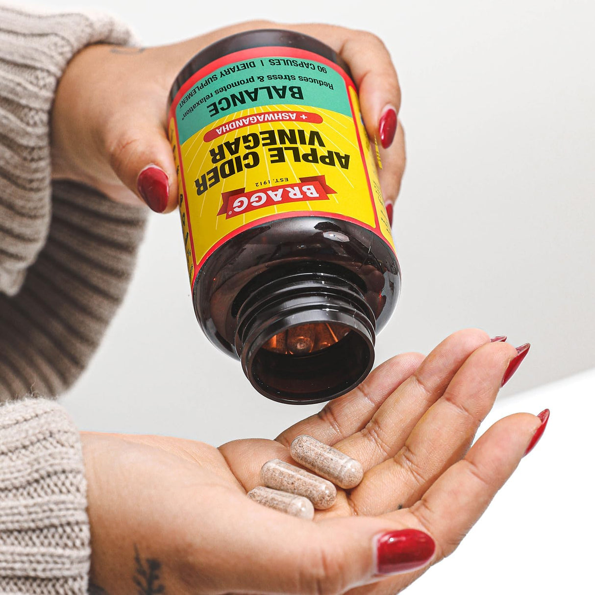 Cápsulas de Vinagre de Sidra Bragg y Ashwagandha - 90 Pills