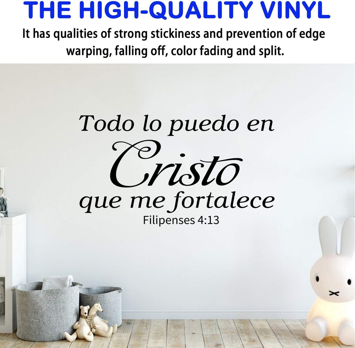 Vinilos Decorativos AnFigure, Frase Bíblica Todo Lo Puedo