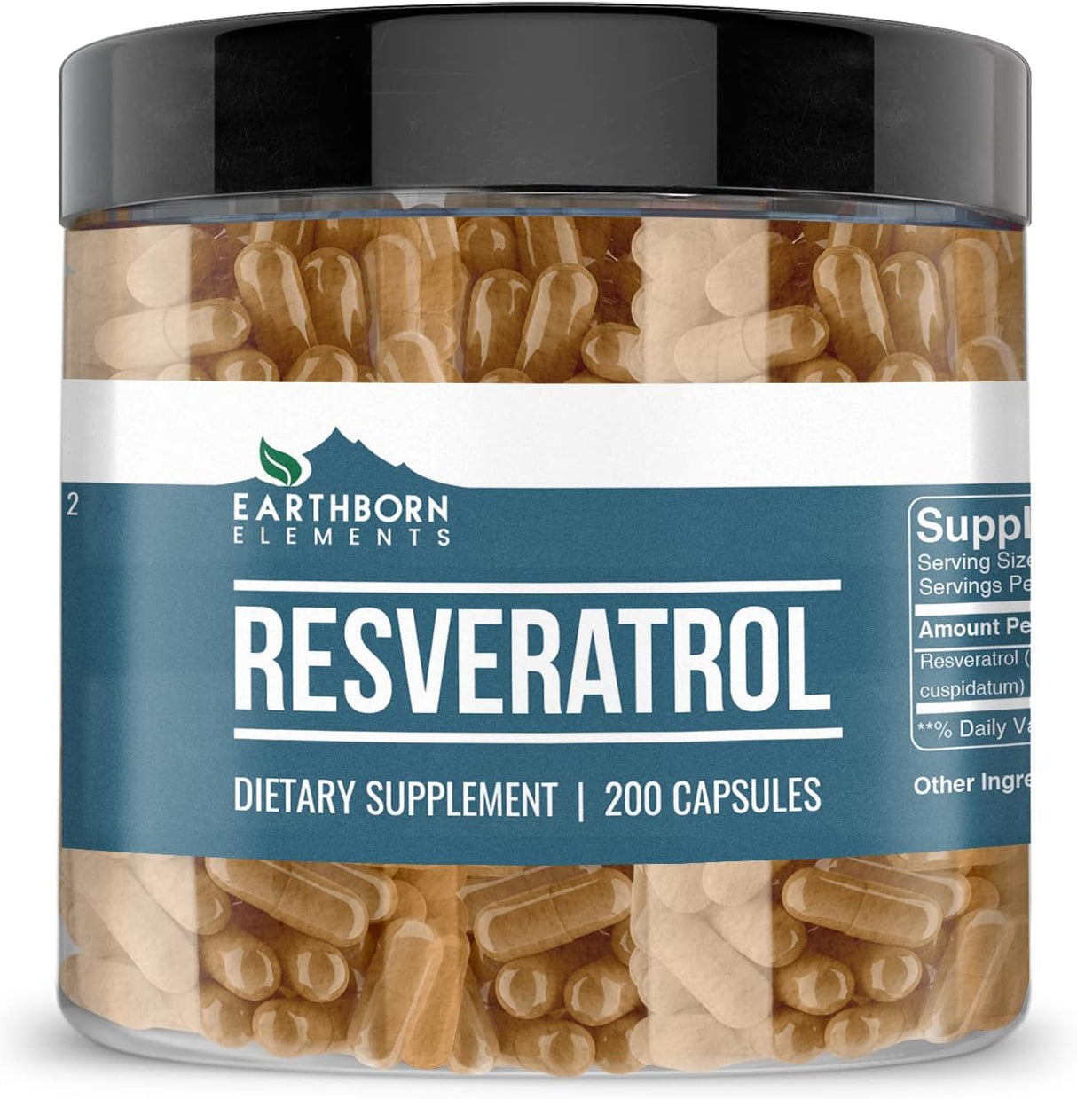 Suplemento Earthborn Elements Resveratrol 200 cápsulas