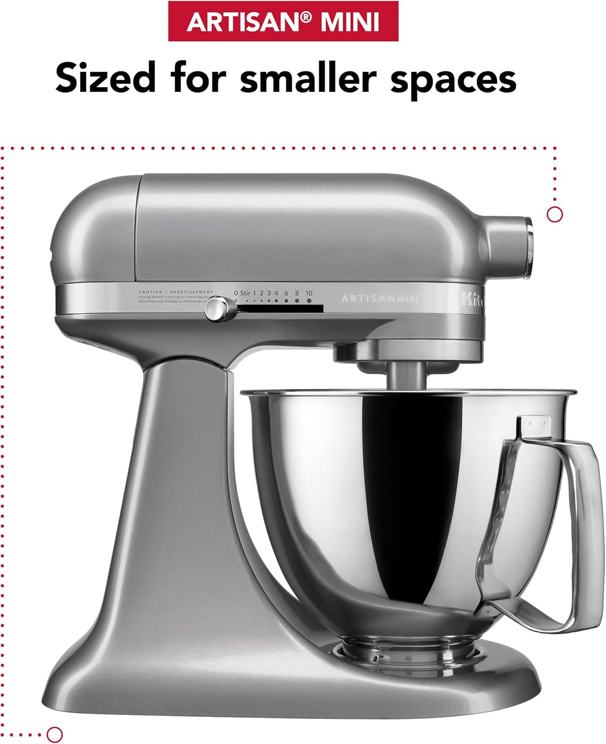 Batidora de pie 3.5 Qt KitchenAid Artisan Mini - KSM3316X