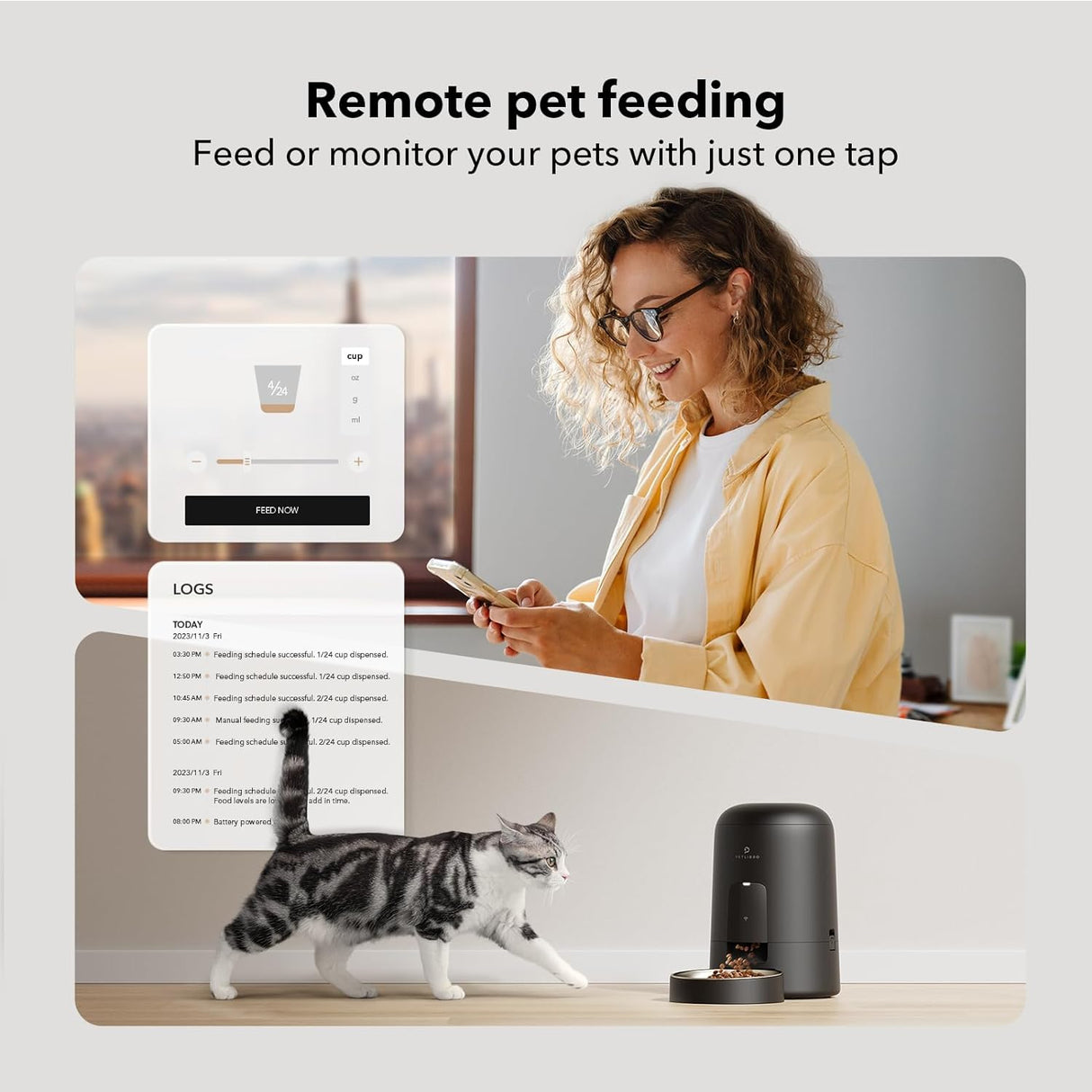 Comedero automático con Wi-Fi para gatos PLAF108 PETLIBRO