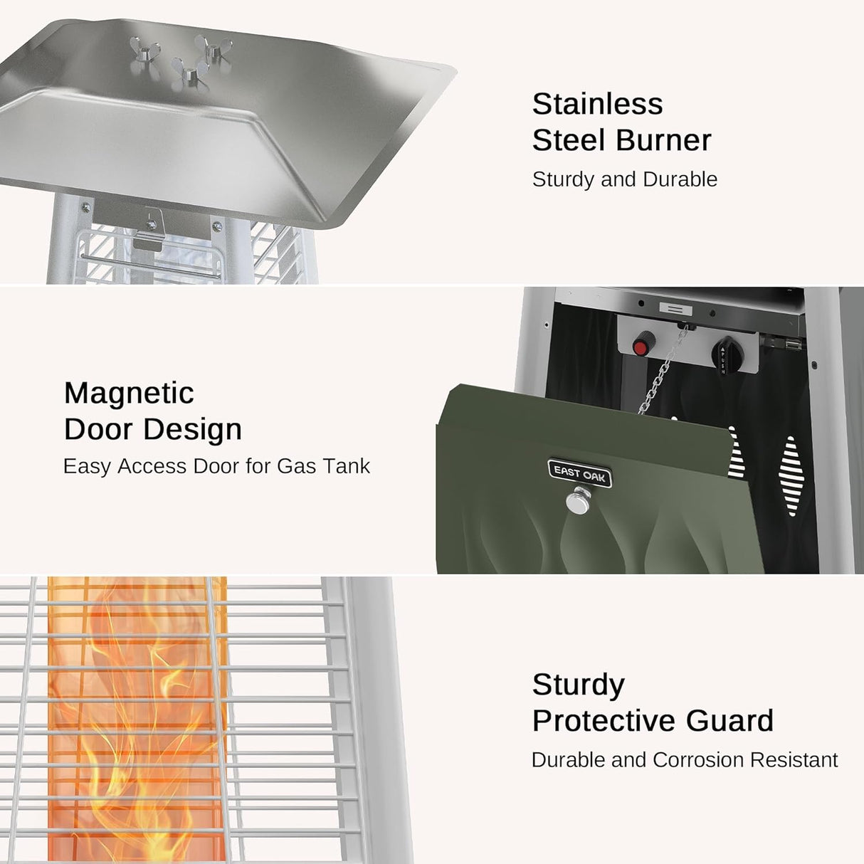 Calentador de patio aire libre 48,000 BTU EAST OAK Pyramid