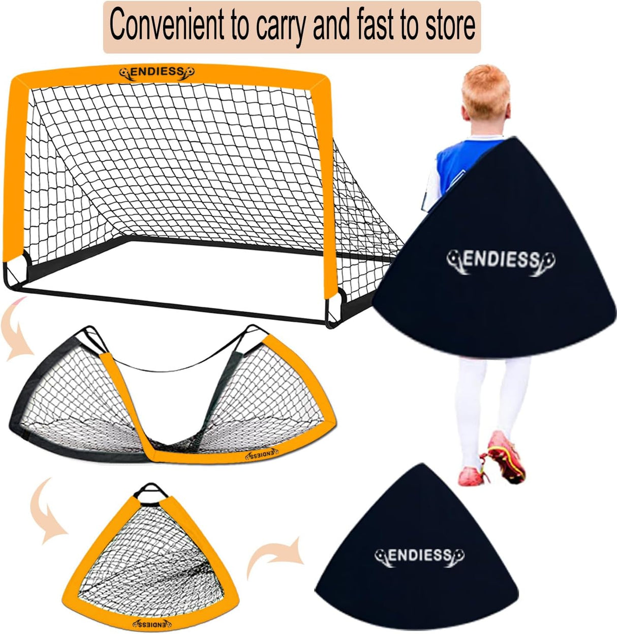 Juego de red de portería de fútbol plegable emergente