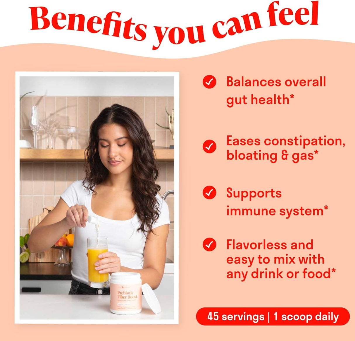 Suplemento de fibra soluble orgánica para apoyar el estomago