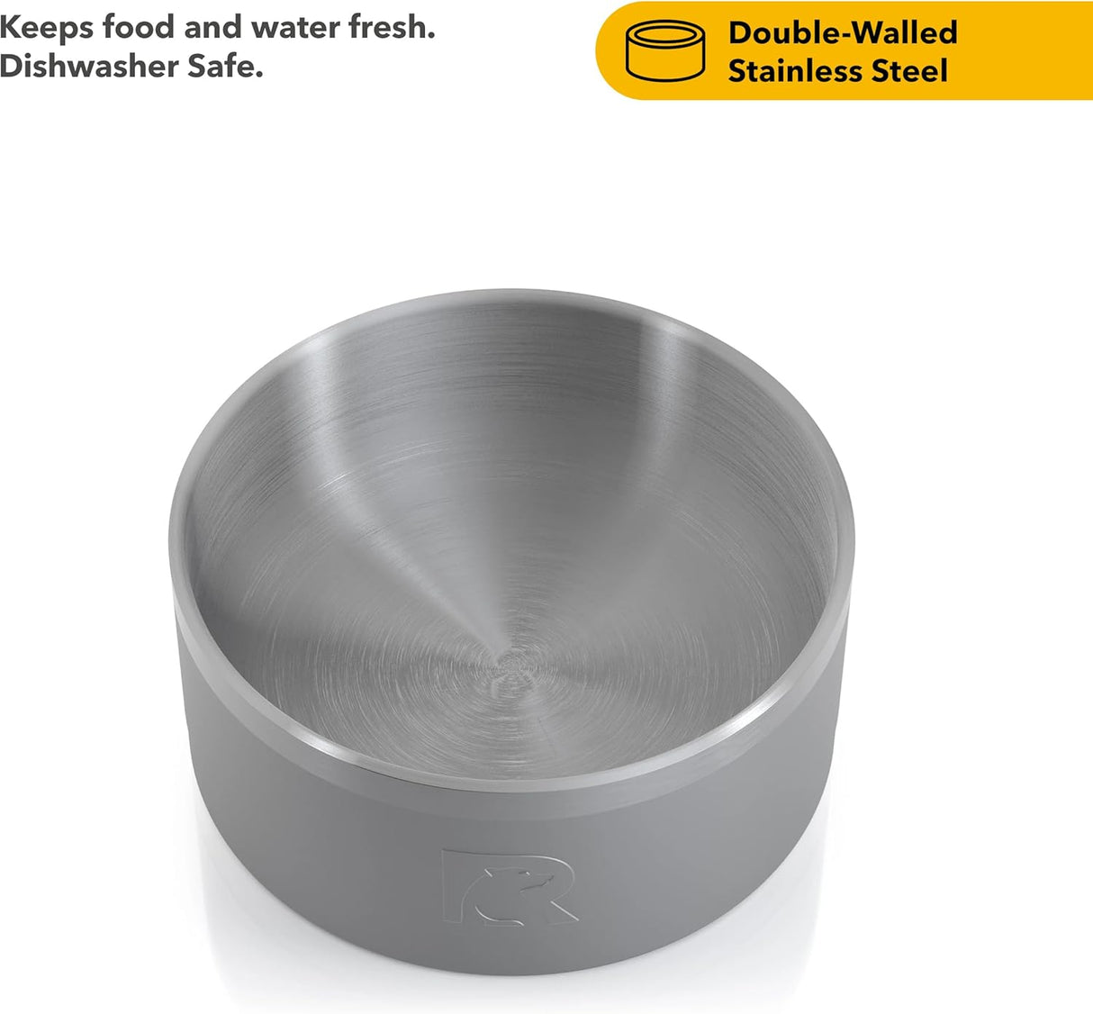 Tazón 3-en-1 RTIC para perros, acero inoxidable, portátil.